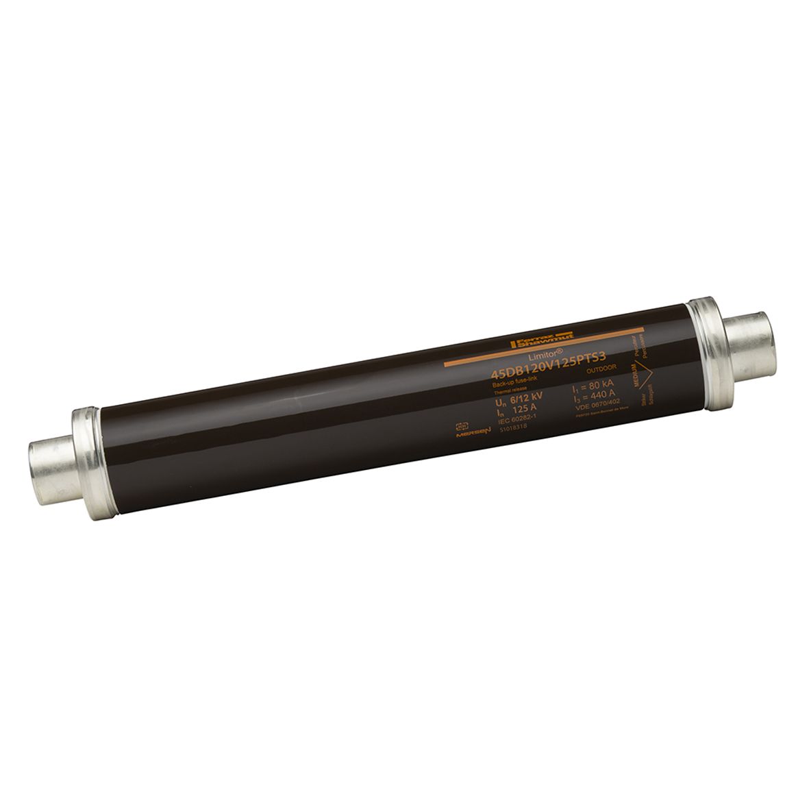 S1018318 - HV fuse DIN 43625, 12kV, 125A, 442mm, 45mm, thermal striker